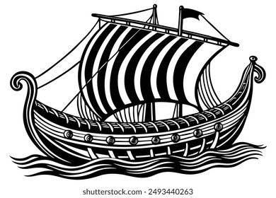 Barco Romano del sigloi this is a editable eps file vector silhouette illustration 