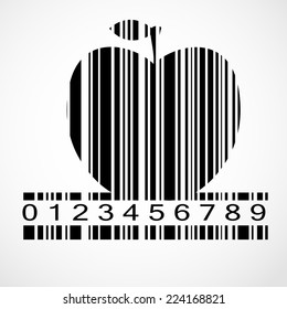Barcode Apple Image Vector Illustration