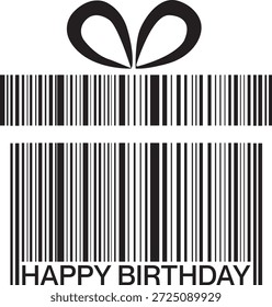 Barcode Geburtstag Geschenkbox Grafik mit Bogen