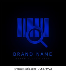 Barcode blue chromium metallic logo
