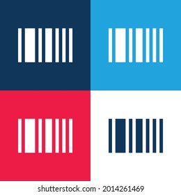 Minimaler Strichcode-Symbolsatz für Blau und Rot mit vier Farben