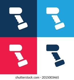 Barcode blue and red four color minimal icon set