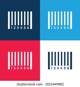 Minimaler Strichcode-Symbolsatz für Blau und Rot mit vier Farben