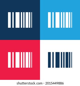 Código de barras azul y rojo cuatro colores conjunto de iconos mínimo