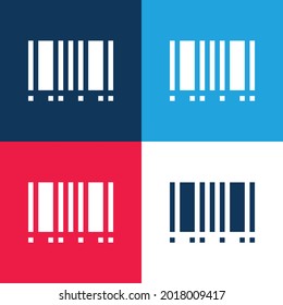 Minimaler Strichcode-Symbolsatz für Blau und Rot mit vier Farben