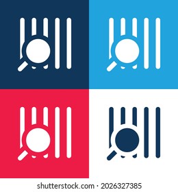 Minimaler Strichcode-Symbolsatz für Blau und Rot mit vier Farben