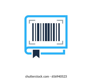 Barcode Book Icon Logo Design Element