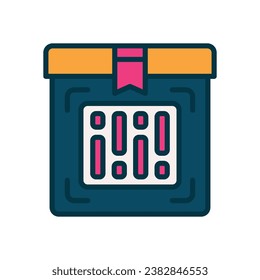 icono de color rellenado con código de barras. icono vector para tu sitio web, móvil, presentación y diseño de logotipo.