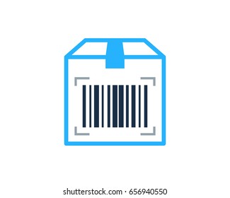 Barcode Box Icon Logo Design Element