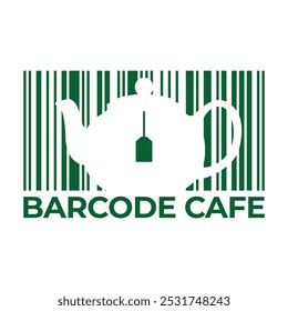 Barcode Café flach minimalistisch Logo-Design