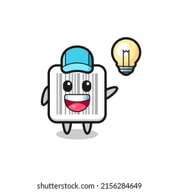 barcode character cartoon getting the idea , cute design