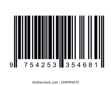 Barcode code bar vector illustration. Realistic barcode icon. 