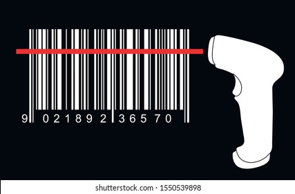 Barcode code bar vector illustration. Realistic barcode icon. Barcode reader