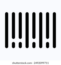 Barcode, Code Scanner Vector Icon, Isolated Silhouette Vector Icon.
