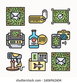 Barcode Color icons Pack vector