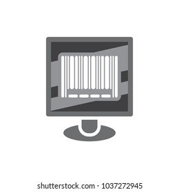 Barcode Computer Logo Icon Design