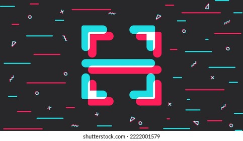 Barcode. Dark glitch background in authentication style, accessories. Vector illustration