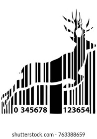 bar-code deer background for Christmas