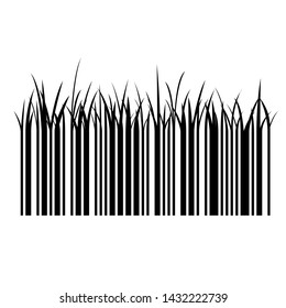 Barcode designs. Bar code with grass for design. Vector  illustration.