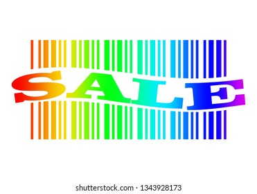 Barcode for discount offer. Business concept illustration