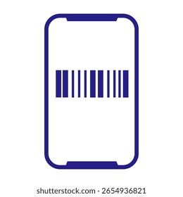 Código de barras exibido na tela do smartphone