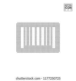 Barcode Dot Pattern Icon. Shopping Dotted Icon Isolated on White. Vector Background, Design Template. Can Be Used for Advertising, Web and Mobile UI.