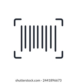 Barcode editable stroke outline icon isolated on white background flat vector illustration. Pixel perfect. 64 x 64