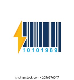 Barcode Energy Logo Icon Design