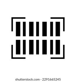 Vector de símbolo de icono de relleno de código de barras. Icono de código de barras de glifo negro