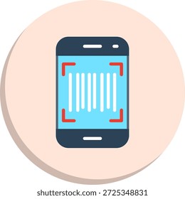 Icono de estilo de círculo plano de código de barras