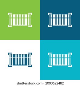 Barcode Flat four color minimal icon set