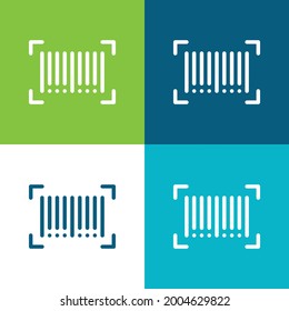 Barcode Flat Vier Farbe minimale Icon Set