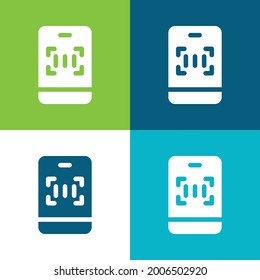 Código de barras Plano cuatro colores mínimo conjunto de iconos