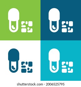 Código de barras Plano cuatro colores mínimo conjunto de iconos
