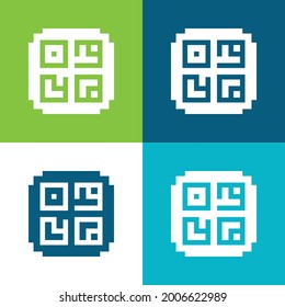 Barcode Flat four color minimal icon set