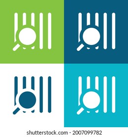 Código de barras Plano cuatro colores mínimo conjunto de iconos