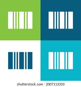 Barcode Flat four color minimal icon set
