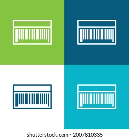 Código de barras Plano cuatro colores mínimo conjunto de iconos