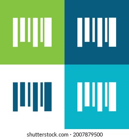 Código de barras Plano cuatro colores mínimo conjunto de iconos