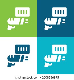 Código de barras Plano cuatro colores mínimo conjunto de iconos