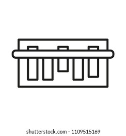 Barcode flat vector thin line icon. Inventory tracking scanner system. Supermarket unique number product data consumer price. Store strip reader tag black symbol. Distribution sign illustration. 