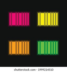 Strichcode vier farbige leuchtende Neonvektorsymbol