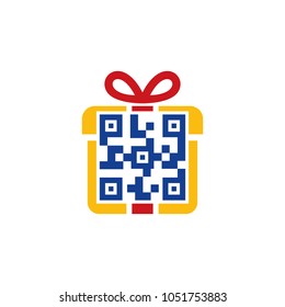 Barcode Gift Logo Icon Design