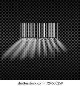 Barcode glow on a transparent background. Vector illustration.