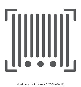 Barcode glyph icon, scanner and identification, code sign, vector graphics, a solid pattern on a white background, eps 10.