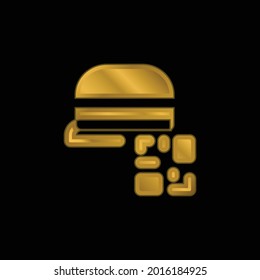 Barcode gold plated metalic icon or logo vector