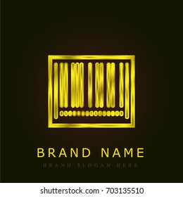 Barcode golden metallic logo