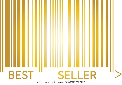 barcode golden vector illustration, bar code best seller	