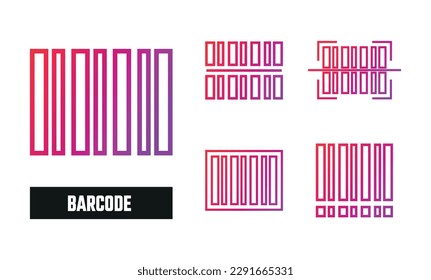 Barcode Gradient Icon Vector Illustration