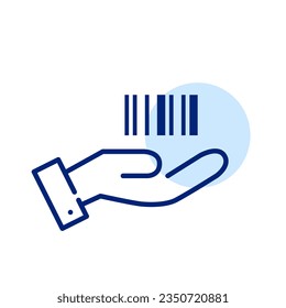 Barcode in hand. Pixel perfect icon